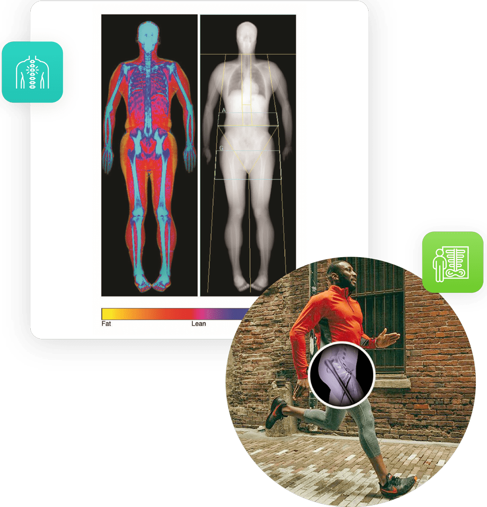 The results of a Dexa body scan for fitness