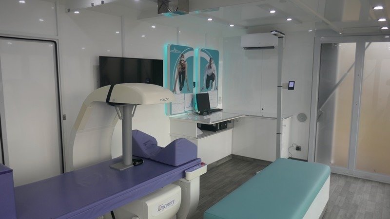 The inside of the My Vital Metrics mobile unit van. 